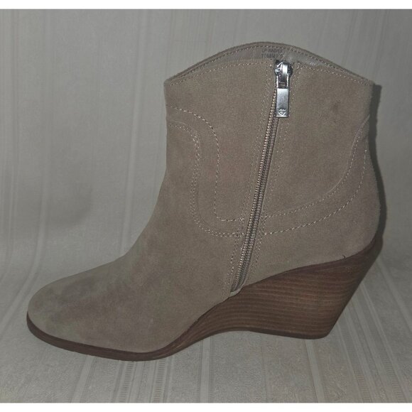 Lucky Brand Wadier Suede Wedge Zip up Ankle Wedge Boots Size US 10 - Picture 5 of 8